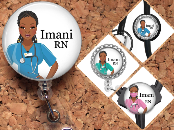 Black Nurse Badge Reel