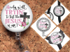 Christian Badge Reel Retractable Lanyard Badge Holder Carabiner Id Holder Jesus Stethoscope Tag Nurse Badge Reel Gift Mylar B1096