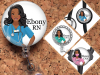 Black Nurse Badge Reel, Personalized Retractable ID Holder, African American Customized Lanyard, Carabiner, Stethoscope, Mylar N1067