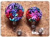 Fabric Floral Badge Reel, Retractable Lanyard ID Holder, Brooch Pin, Key Ring, Zipper Pull, Bookmark Planner Clip, Magnet   F115