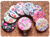 Fabric Floral Badge Reel, Retractable Lanyard ID Holder, Brooch Pin, Key Ring, Zipper Pull, Bookmark Planner Clip, Magnet   F109