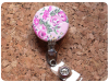 Fabric Floral Badge Reel, Retractable Lanyard ID Holder, Brooch Pin, Key Ring, Zipper Pull, Bookmark Planner Clip, Magnet   F109