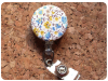 Fabric Floral Badge Reel, Retractable Lanyard ID Holder, Brooch Pin, Key Ring, Zipper Pull, Bookmark Planner Clip, Magnet   F108