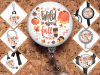 Fall Badge Reel, Wild About Fall, Sweaters, Pumpkin, Coffee Carabiner, Zipper Pull, Stethoscope ID Tag, Nurse Id Holder, Teacher Badge, 8024
