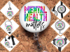 Mental Health Matters Badge Reel Id Holder, Retractable Lanyard, Carabiner, Zipper Pull, Key Ring, Pin, Paperclip Bookmark, Nurse Gift, 8037