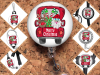 Christmas Badge Reel ID Holder, Holiday Carabiner, Zipper Pull, Stethoscope ID Tag, Nurse Id Holder, Teacher Badge, Red Truck 8031