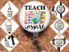 Teacher Badge Reel Id Holder, Retractable Lanyard, Carabiner, Zipper Pull, Key Ring, Pin, Paperclip Bookmark, Teacher Gift, 8026