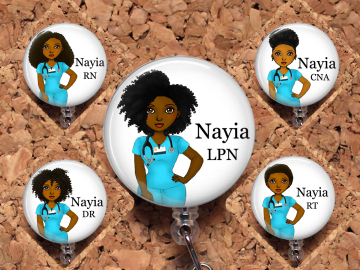 Black Nurse Badge Reel
