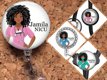 Black Nurse Badge Ree