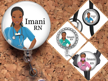 Black Nurse Badge Reel