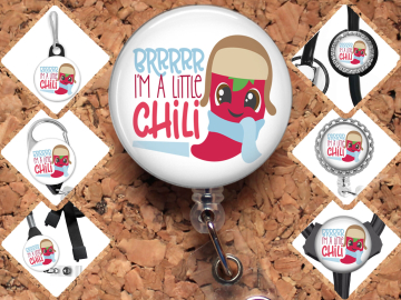 Dietitian Badge Reel, Funny Nutritionist Id Holder, Chili Pepper Carabiner, Zipper Pull, Key Ring, Pin, Funny Vegetable Badge Reel, 8047