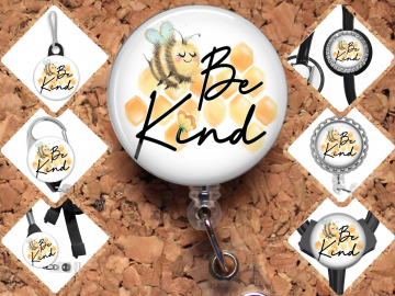 Be Kind Badge Reel, Cute Id Holder, Badge Reel Nurse, Badge Reel Medical, Badge Holder, Carabiner, Zipper Pull, Key Ring, Pin,  8050