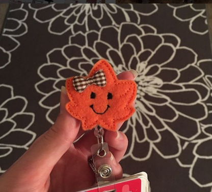 Fall Leaf Badge Reel