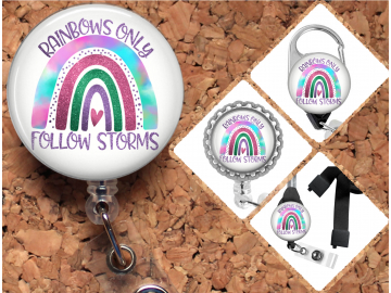 Rainbow Badge Reel Retractable Lanyard Badge Holder Carabiner Id Holder Stethoscope Tag Summer Summer Badge Reel Gift Mylar 8003