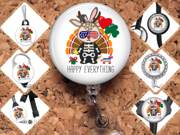 Happy Everything Reel Id Holder - A reel for all the holidays 8074
