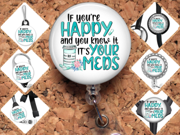 Pharmacy Badge Reel ID Holder, Psychologist Badge Reel 8076