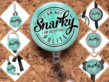 Snarky but Polite Badge Reel ID Holder, 8080