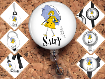 Salty Skeleton Badge Reel ID Holder, 8082