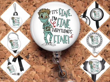 Male Zombie Nurse Badge Reel ID Holder, 8087