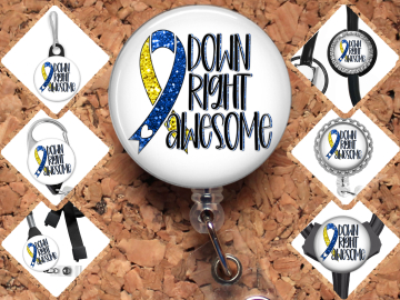 Down Syndrome Awareness Badge Reel Id Holder 8093