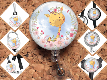 Cute Giraffe Badge Reel Id Holder 8105