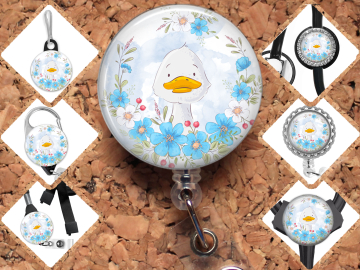 Cute Duck Badge Reel Id Holder 8104