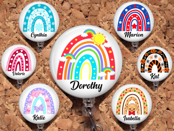 A Year of Rainbows Badge Reel Id Holder 8107