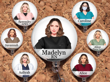 Medium Haired Nurse Badge Reel Id Holder 8109