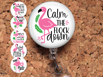 Flamingo Badge Reel Id Holder 8113