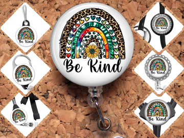 Be Kind Rainbow Badge Reel Id Holder 8115