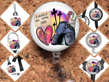 Easter He is Risen Badge Reel Id Holder 8122