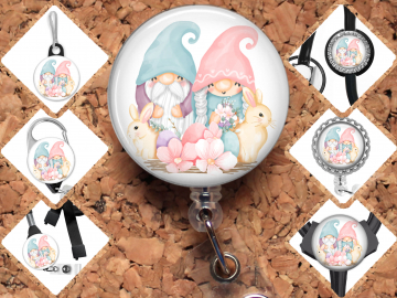 Easter Gnome Badge Reel Id Holder 8126