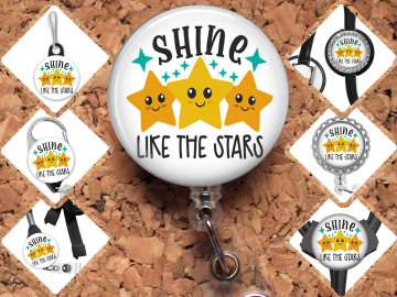 Star Badge Reel Id Holder - Shine Like the Stars 8161