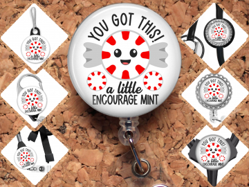 You Got This - Peppermint - Badge Reel Id Holder - 8164