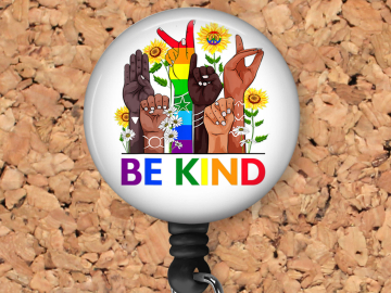 Sign Language Be Kind Inclusive Badge Reel Id Holder 8167