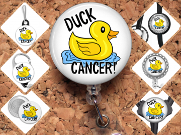 Duck Cancer Badge Reel Id Holder, Badge Pin, Magnet, Lanyard, Stethoscope Tag 8190
