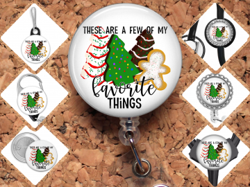 Christmas Cakes Badge Reel Id Holder, Badge Pin, Magnet, Lanyard, Stethoscope Tag 8194