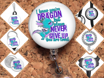 I Know Your Dragon Badge Reel Id Holder, Badge Pin, Magnet, Lanyard, Stethoscope Tag 8200