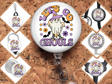 Let's Go Gouls Badge Reel Id Holder, Badge Pin, Magnet, Lanyard, Stethoscope Tag 8211