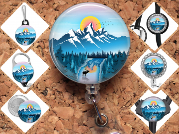 Blue Mountains Badge Reel Id Holder, Badge Pin, Magnet, Lanyard, Stethoscope Tag 8230