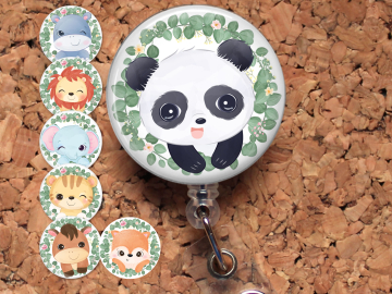 Baby Animal Badge Reel Id Holder, Badge Pin, Magnet, Lanyard, Stethoscope Tag 8238