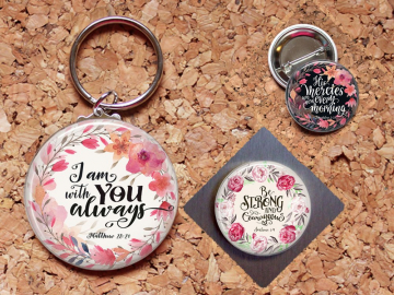 Christian Magnet, Bible Verse, Key Ring, Brooch Pin, Key Chain, Refrigerator Magnets, Christian Magnets, Inspirational Christian Gift
