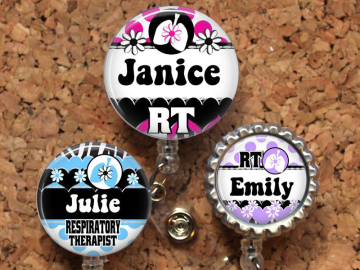 RT Badge Reel, Lung ID Badge Reel, 28 Colors, Lanyard, Retractable Name Holder, Nurse Bade Reel,  Id Holder, Mylar