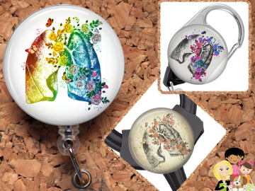 Lung Badge Reel, Retractable Cardiologist Lanyard, Carabiner,  Id Holder, Pulmonary, Stethoscope Tag, Anatomy Badge Reel, Mylar