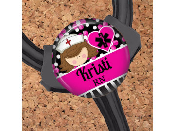 Nurse Stethoscope ID Tag, Brown, Blonde or Black Hair, Cardiology Stethoscope Tag, Fits All Stethoscopes At The Yoke including Littmann