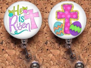 Easter Badge Reel, Spring Retractable Lanyard Badge Holder, Carabiner, Id Holder,  Stethoscope Tag Rhinestone Badge Reel Mylar B1074