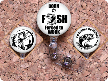 Fishing Badge Reel, Badge Reels for Men,  Masculine Badge Reel, Bass Fishing, Id Holder,  Lanyard, Fathers Day Gift,  Gifts for Dad, Mylar