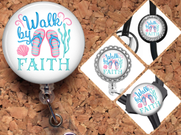 Christian Faith Badge Reel Retractable Lanyard Badge Holder Carabiner Id Holder Stethoscope Tag Nurse Badge Reel Gift Mylar B1099