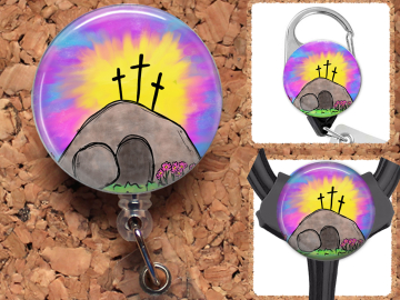 Easter Badge Reel, Spring Retractable Lanyard Badge Holder, Carabiner, Id Holder,  Stethoscope Tag Rhinestone Badge Reel Mylar B1121