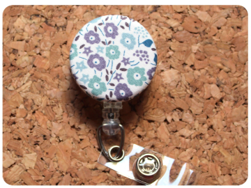 Fabric Floral Badge Reel, Retractable Lanyard ID Holder, Brooch Pin, Key Ring, Zipper Pull, Bookmark Planner Clip, Magnet   F103